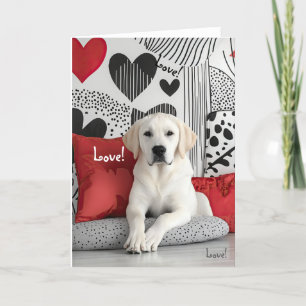 Yellow Labrador Valentine Card