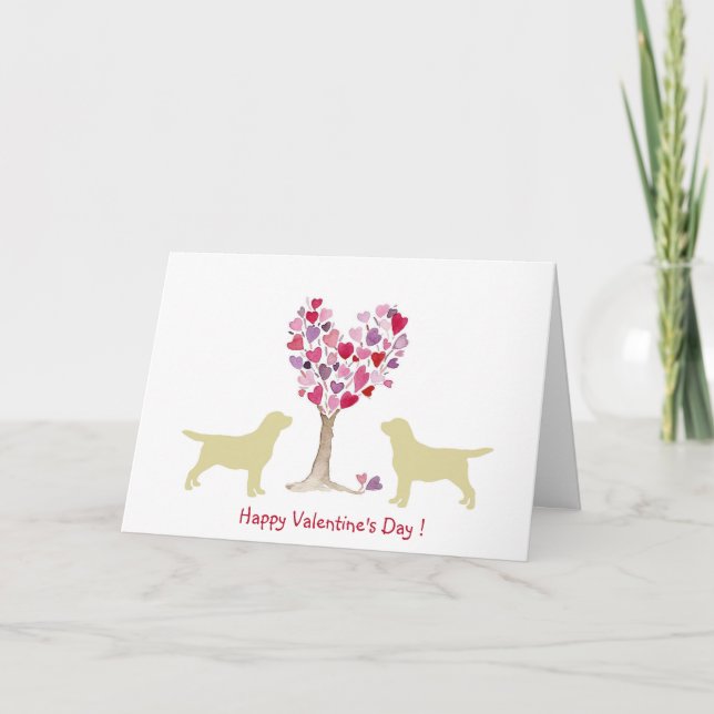 Yellow Labrador Valentine Holiday Card (Front)