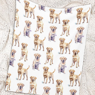 Yellow Labrador Valentine Puppy Fleece Blanket