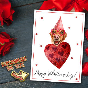 Yellow Labrador Valentine's Day Gift Dog Holiday Card