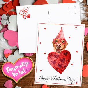 Yellow Labrador Valentine's Day Gift Dog Postcard