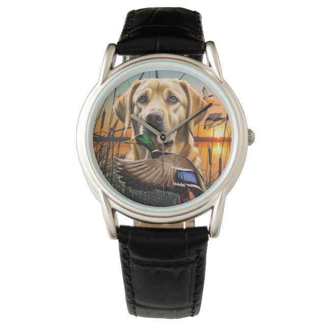 Yellow Labrador Watch, Duck Hunting Watch (Front)