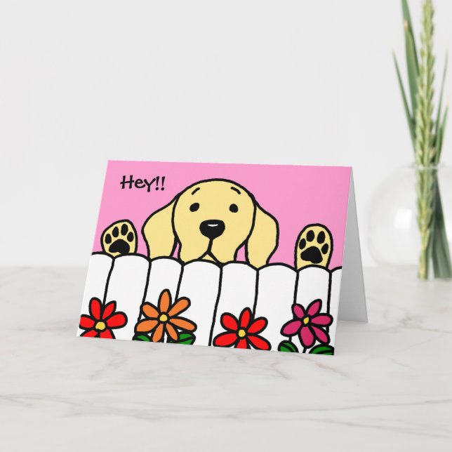 Yellow Labrador watching you Card (Front)