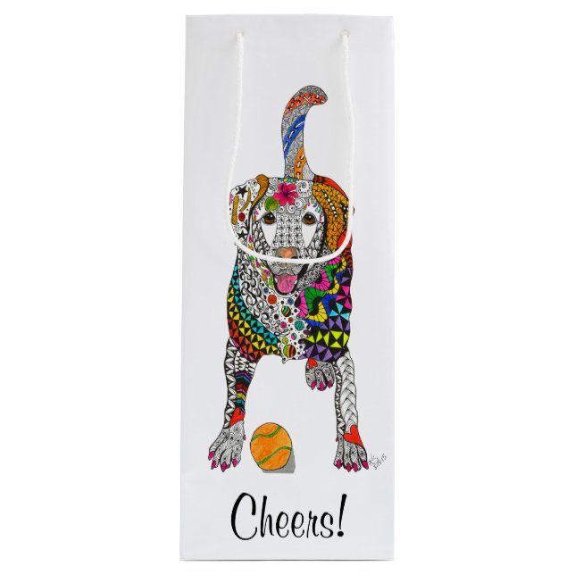 Yellow Labrador Wine Bag (Customisable) (Front)