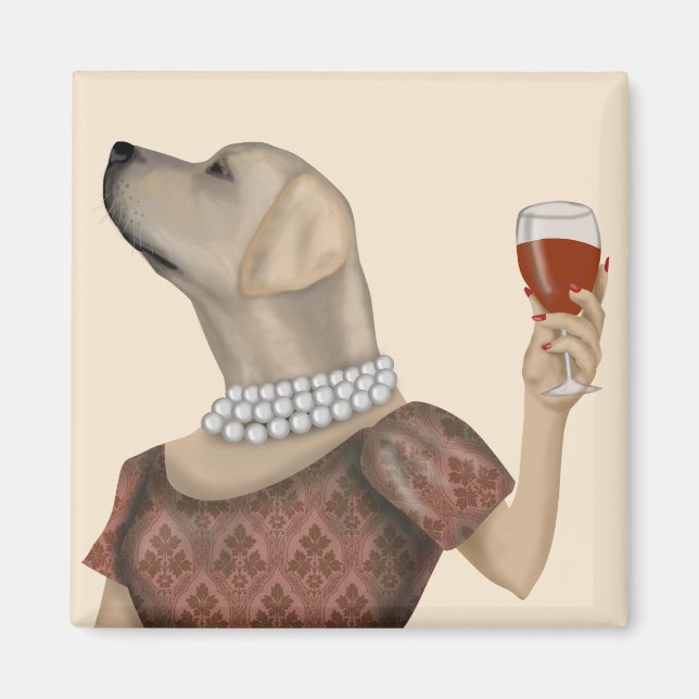 Yellow Labrador Wine Snob Magnet (Front)