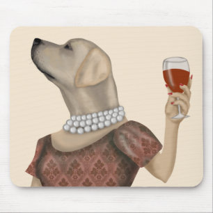 Yellow Labrador Wine Snob Mouse Mat