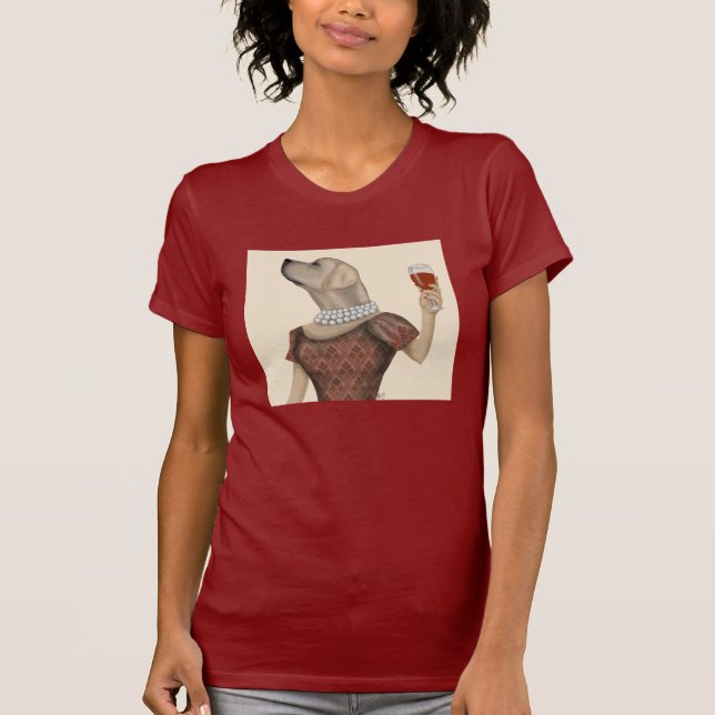 Yellow Labrador Wine Snob T-Shirt (Front)