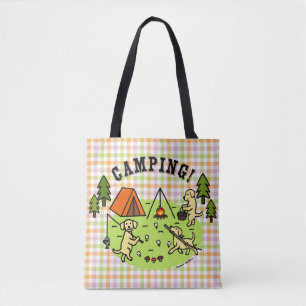 Yellow Labradors Camping Bag Plaid