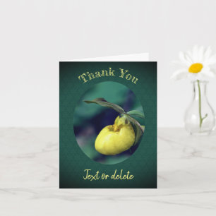 Yellow Lady Slipper Personalised Thank You Card