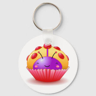 Yellow Ladybug Cupcake Keychain