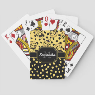 Yellow Ladybugs Playing Cards