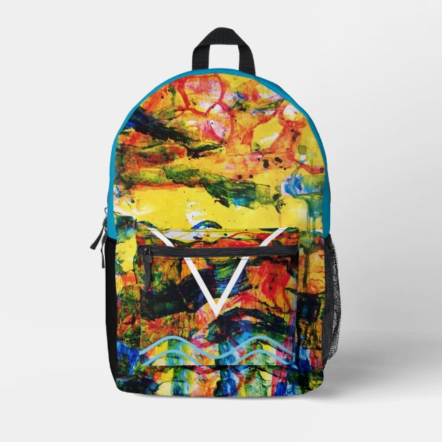 Yellow Landscape. Printed Backpack (Front)