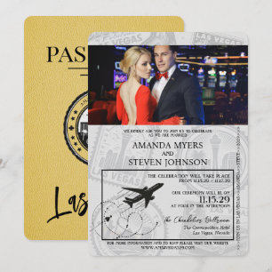 Yellow Las Vegas Passport Wedding Invitation