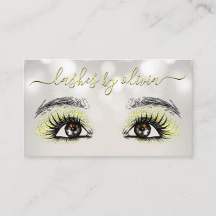 Yellow Lashes Beauty Lash Extension Makeup Artist Business Card