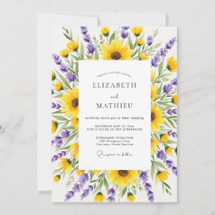 Yellow Lavender Botanical Wedding Invitation