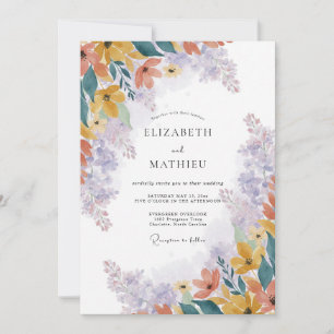 Yellow Lavender Wildflower Wedding Invitation