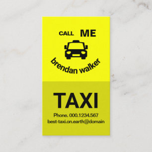 Yellow Layer Cute Smiling Taxi Face Cab Driver Business Card
