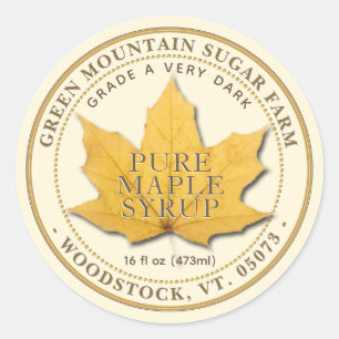Yellow Leaf Maple Syrup Classic Round Sticker