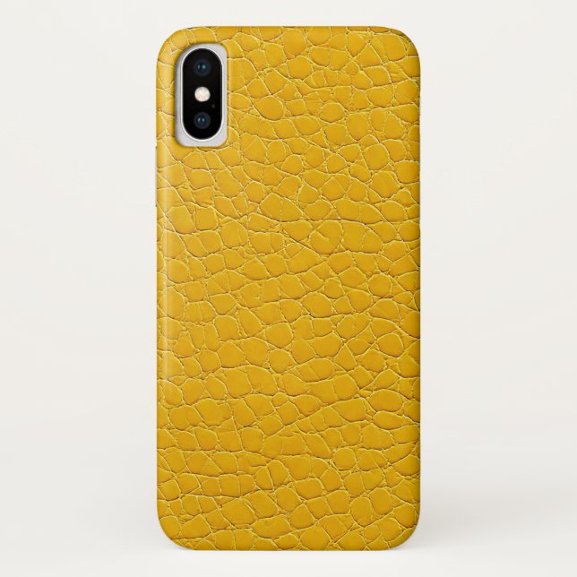 Yellow leather effect pattern Case-Mate iPhone case (Back)