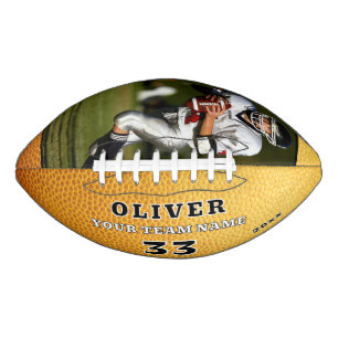 Yellow Leather Print Team Player Number Photo American Football