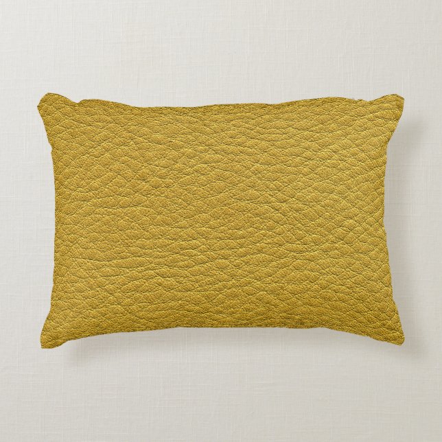 Yellow Leather Texture Seamless Closeup Decorative Cushion (Front)
