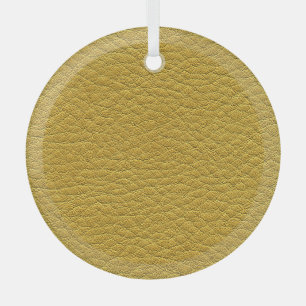 Yellow Leather Texture Seamless Closeup Glass Tree Decoration