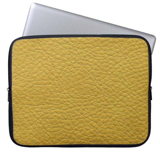 Yellow Leather Texture Seamless Closeup Laptop Sleeve (Front)