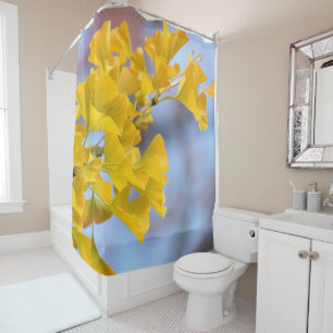 Yellow Leaves Ginkgo Tree Shower Curtain