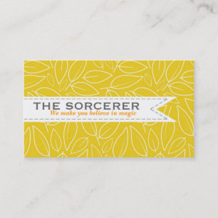 Yellow Leaves Pattern Elegant Business Card