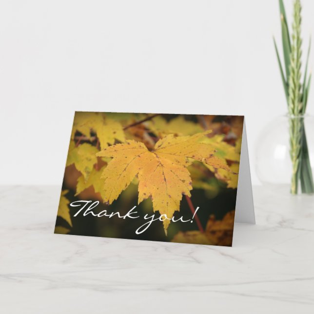 Yellow Leaves - Thank you! Thank You Card (Front)