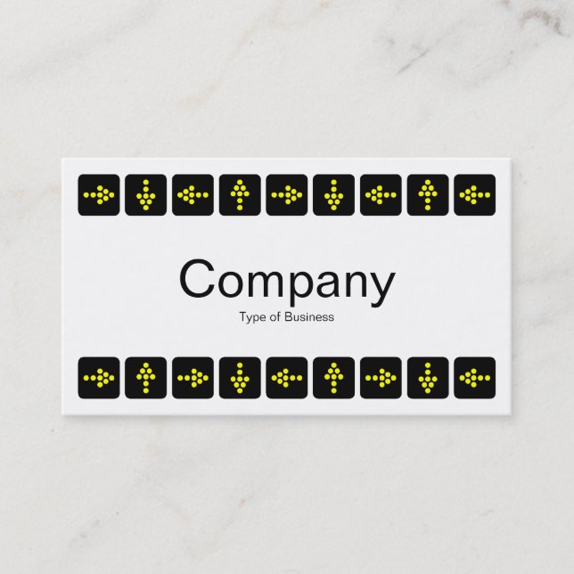 Yellow LED Style Arrows - White Business Card (Front)
