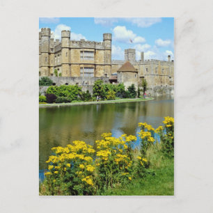 yellow Leeds Castle, Kent, England flowers Postcard