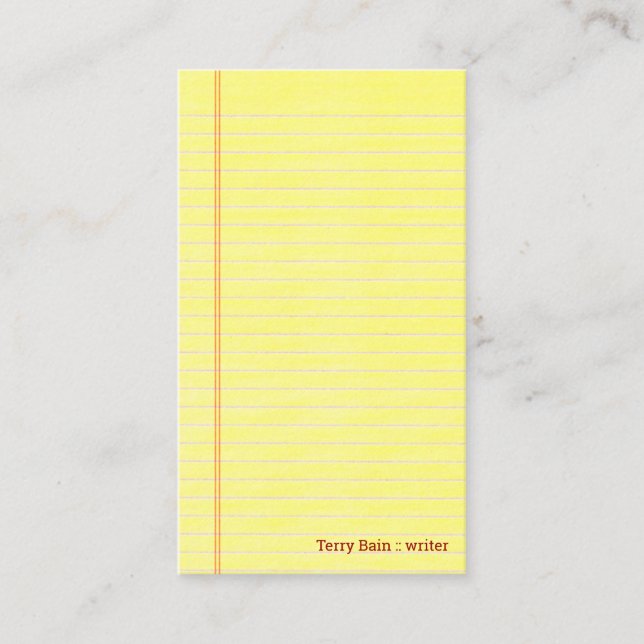 Yellow Legal Pad Business Card (Front)