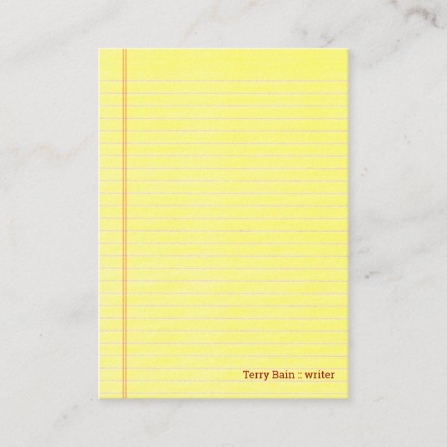 Yellow Legal Pad Business Card (Front)