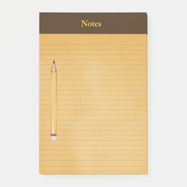 "Yellow Legal Pad" with "Pencil" Post-it® Notes (Front)