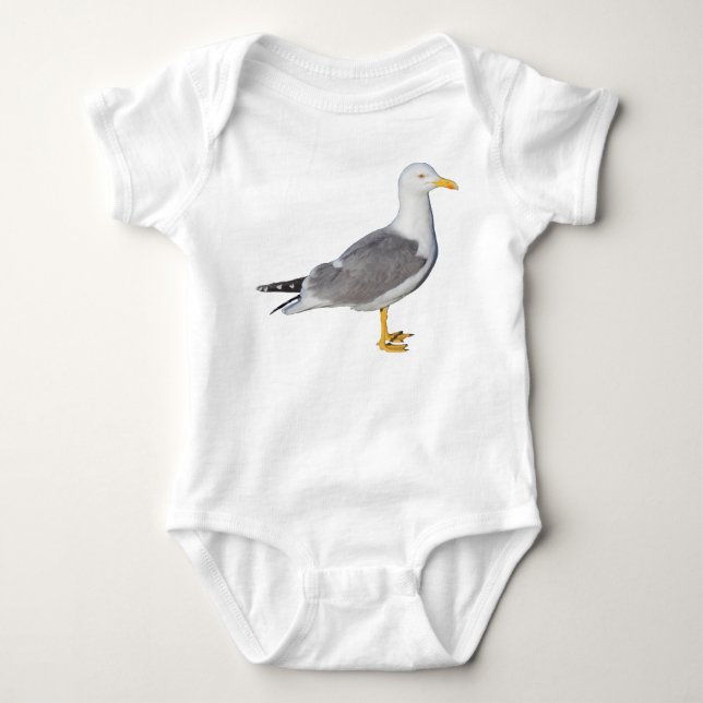 Yellow Legged Gull Baby Bodysuit (Front)