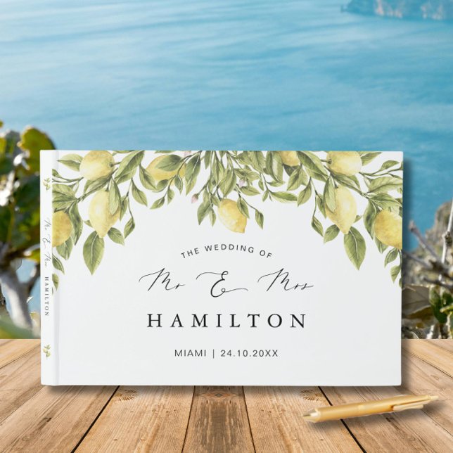Yellow Lemon amalfi coast Wedding Guest Book (Creator Uploaded)