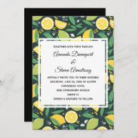 Yellow Lemon and Green Lime Fruit Pattern Wedding