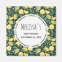 Yellow Lemon and Lime Fruit Pattern Save the Date