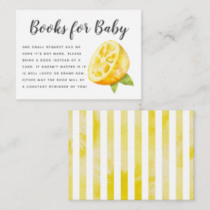 Yellow Lemon Baby Shower Book Request Enclosure Card