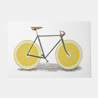 Yellow Lemon Bike Mat, Funny Fruit Doormat
