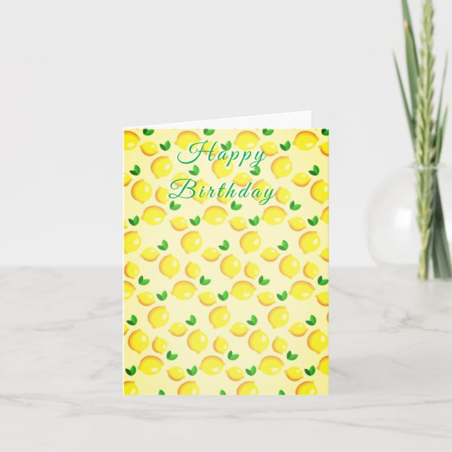 Yellow Lemon Birthday Card (Front)