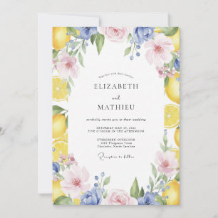 Yellow Lemon Blossom Wedding Invitation