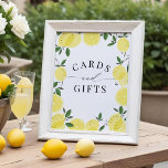 Yellow Lemon Bridal Shower Cards & Gifts Sign<br><div class="desc">Yellow Lemon Bridal Shower Cards & Gifts Sign - perfect for a summer citrus themed or Main Squeeze themed bridal shower.</div>
