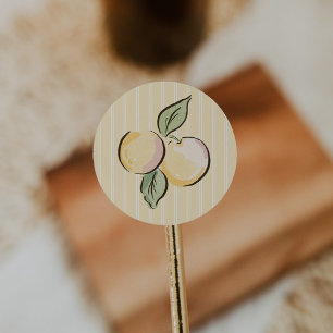 Yellow Lemon Citrus Baby Shower Classic Round Sticker