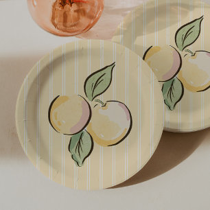 Yellow Lemon Citrus Baby Shower  Paper Plate