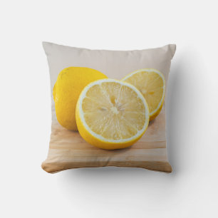 Yellow Lemon Citrus Food Photography Still Life Cushion