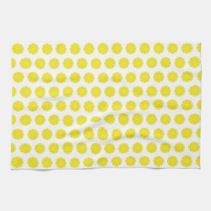 Yellow Lemon Citrus Fruit Design Tea Towel