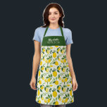 Yellow Lemon Citrus Summer Kitchen Apron<br><div class="desc">An elegant lemon pattern kitchen apron. A bright and happy apron. Personalise it for yourself or for a friend. Designed for you by Blackberry Boulevard.</div>