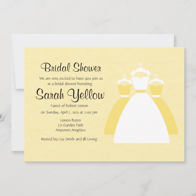 Yellow Lemon Custom Bridal Shower Invites (Front)
